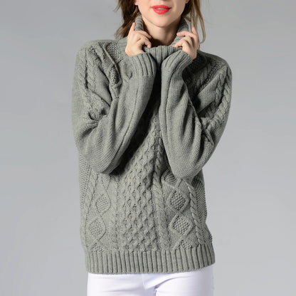 Women’s high collar twisted sweater