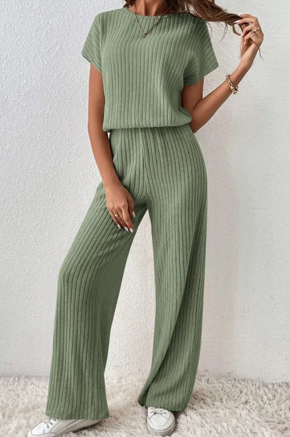 Women's casual bodysuit and high waist pants set