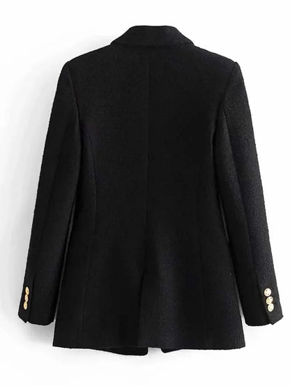 Women's spring and autumn blazer with a double-breasted midi coat