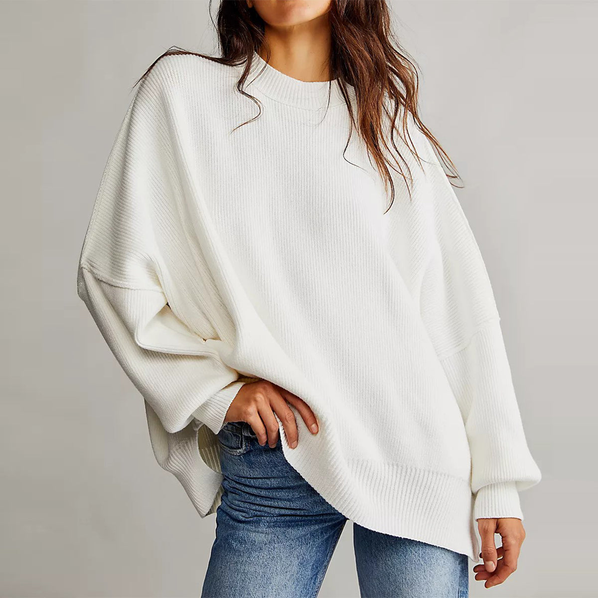 Oversized Bell Sleeve Pullover Sweater