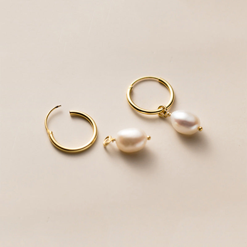 Natural freshwater baroque pearl earrings