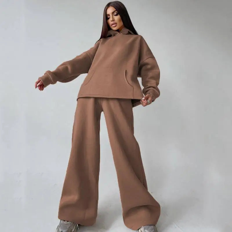 Women's casual loose hoodie sweatshirt and sweatpants set
