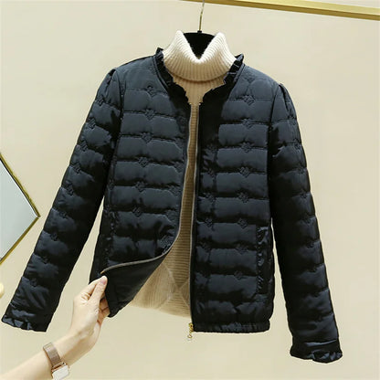 Women's casual lightweight ruffle-hem jacket