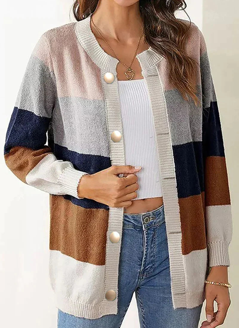 Women’s casual striped lightweight cardigan