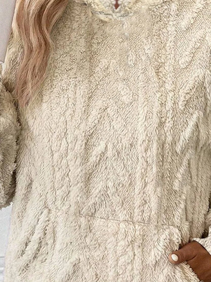 Women's jacquard hooded pullover sweater