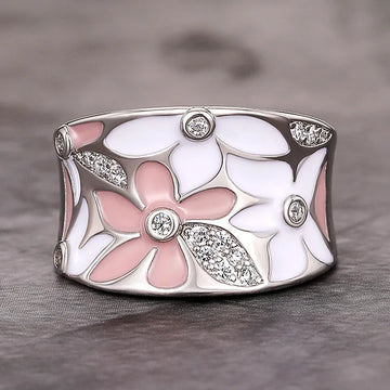 Vintage flower zirconia ring