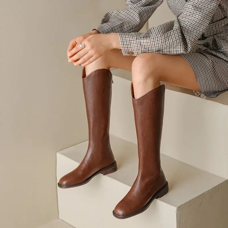 Women's knee-high faux leather boots