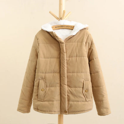 Women's winter hooded fleece-padded jacket
