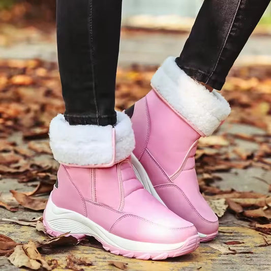 Insulated Fleece Slip-On Snow Boots