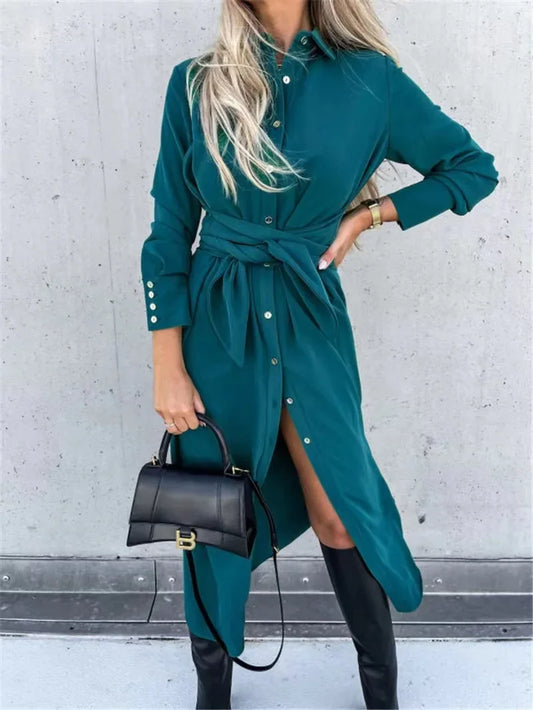 Swing Long Skirt Cardigan Dress