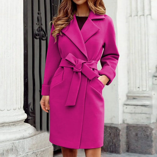 Mid-Length Woolen Trench Coat