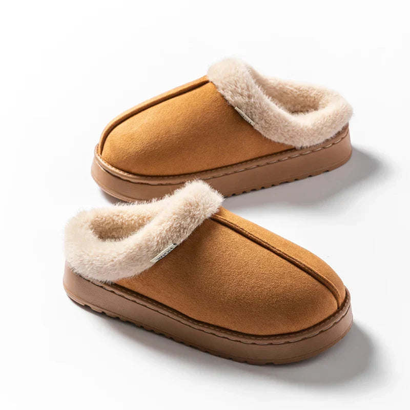 Olivia Comfort Fit Mule Slippers | Slip-On Fur Trim Mule Slippers