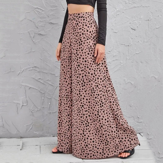 Leopard Print High-Waisted Loose Jeans