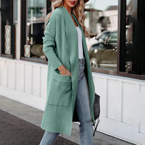 Women's casual warm long coat jacket