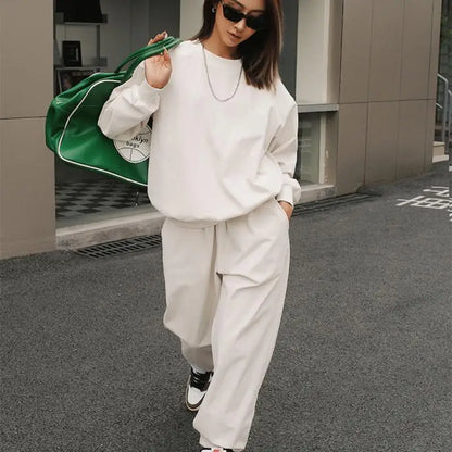 Women's casual athleisure  sweater and matching pants set