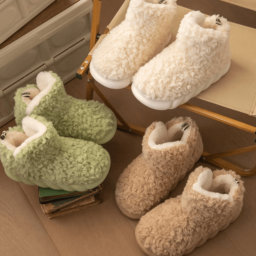 Women's winter non-slip plush slippers