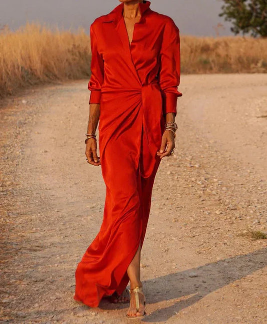 Flowy Lightweight Wrap Maxi Dress