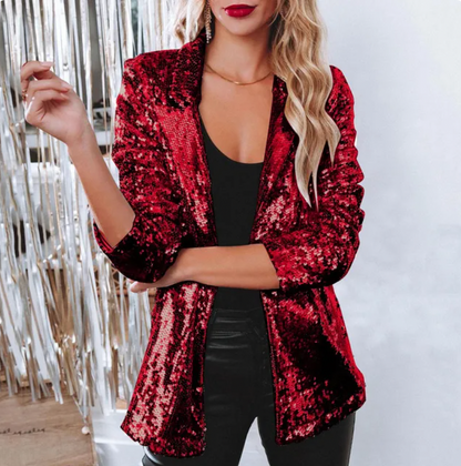 Women's elegant blazer with sequins