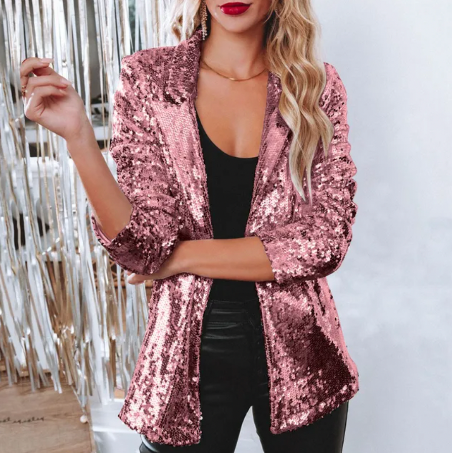 Women's elegant blazer with sequins