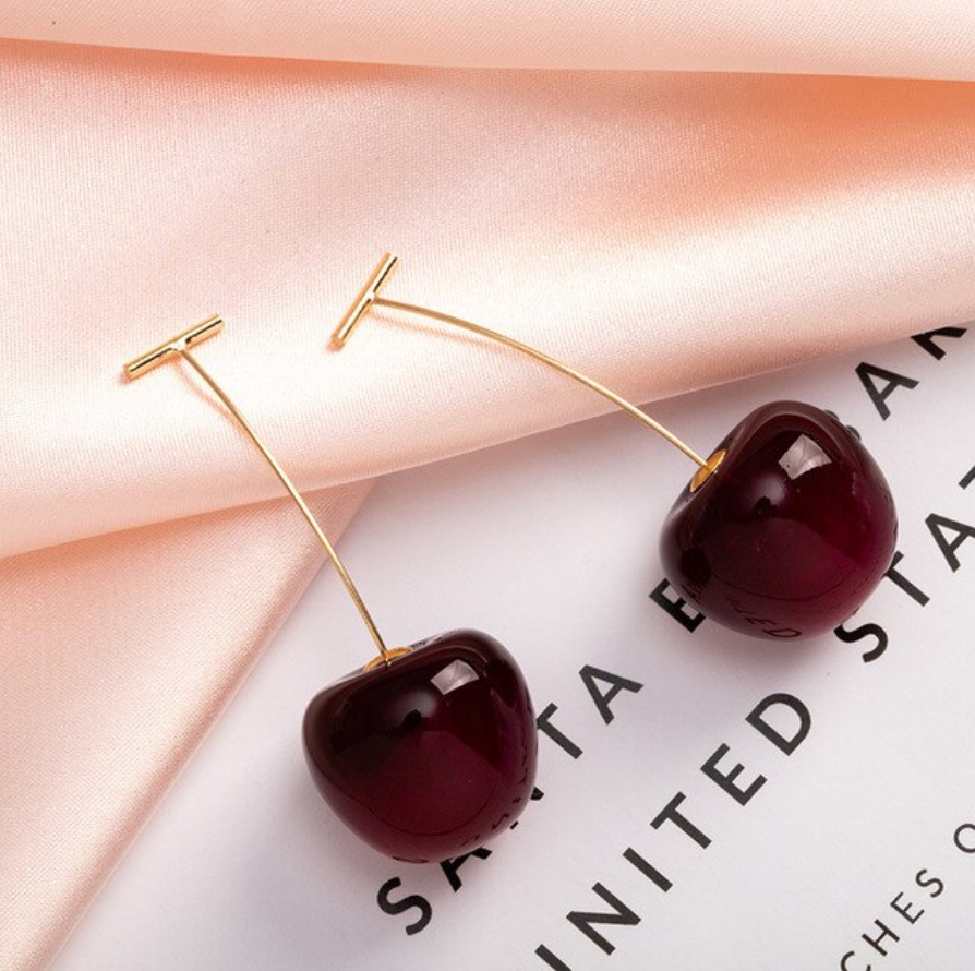 Red cherry luxury earrings