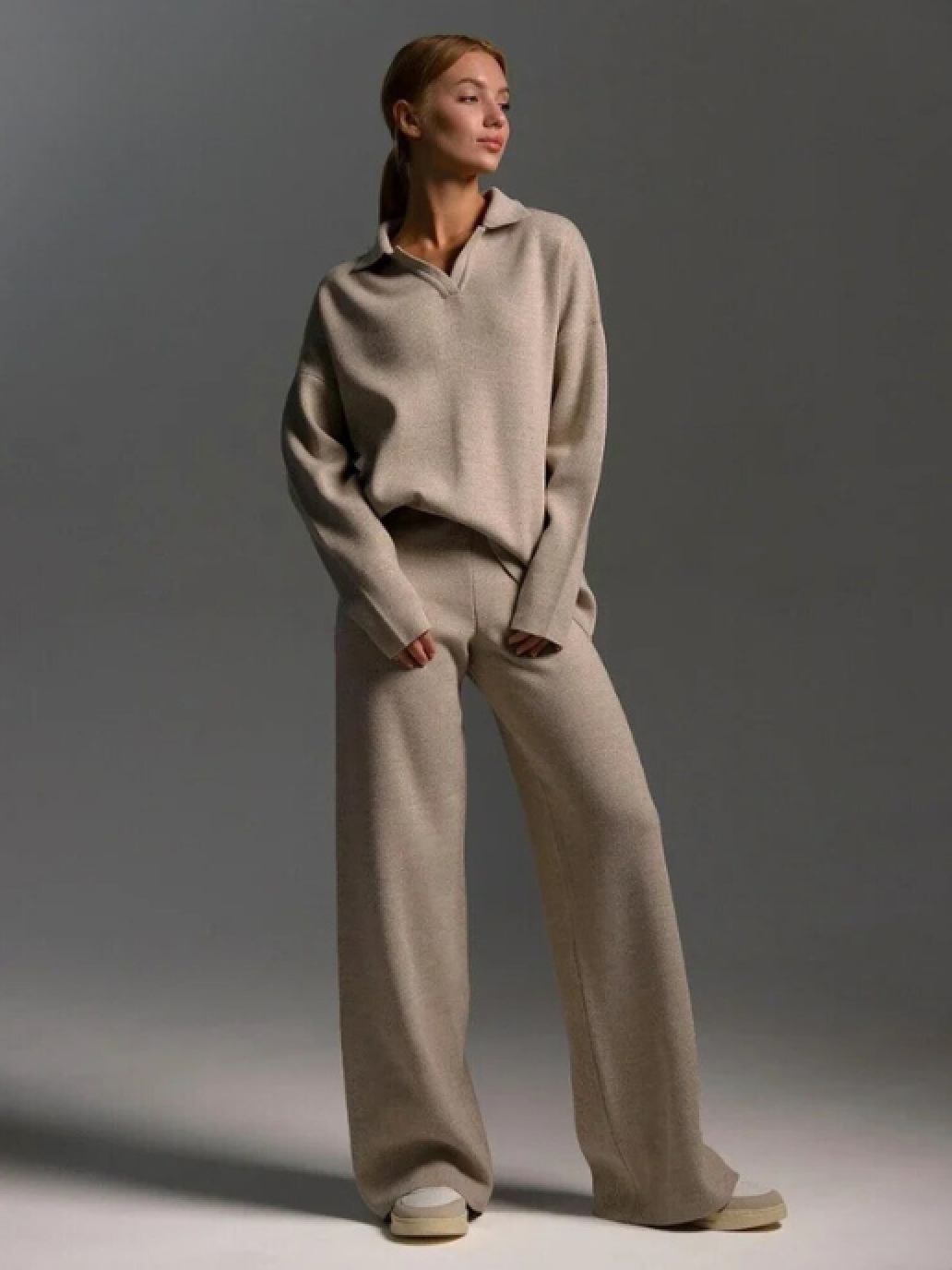 Women's elegant knitted loungewear set