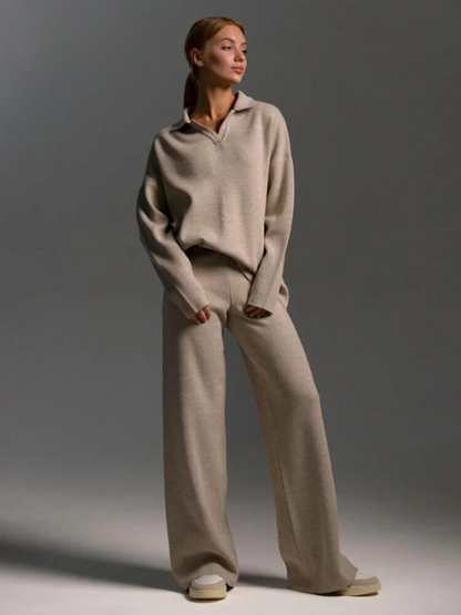 Women's elegant knitted loungewear set