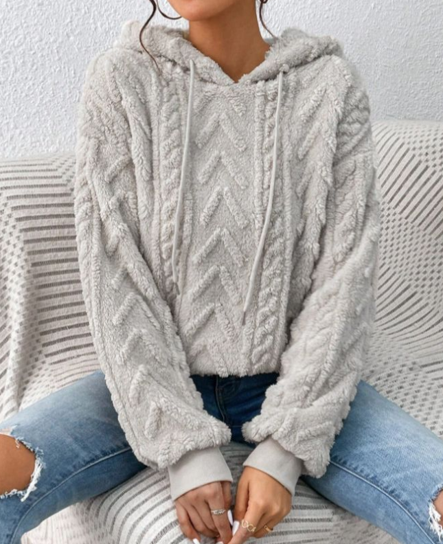 Women's knitted hoodie sweater