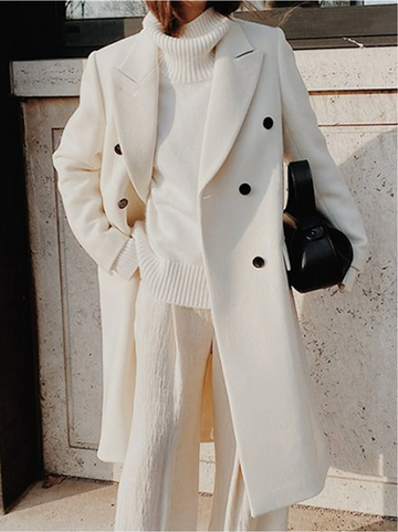 Long trench coat for women with button closure