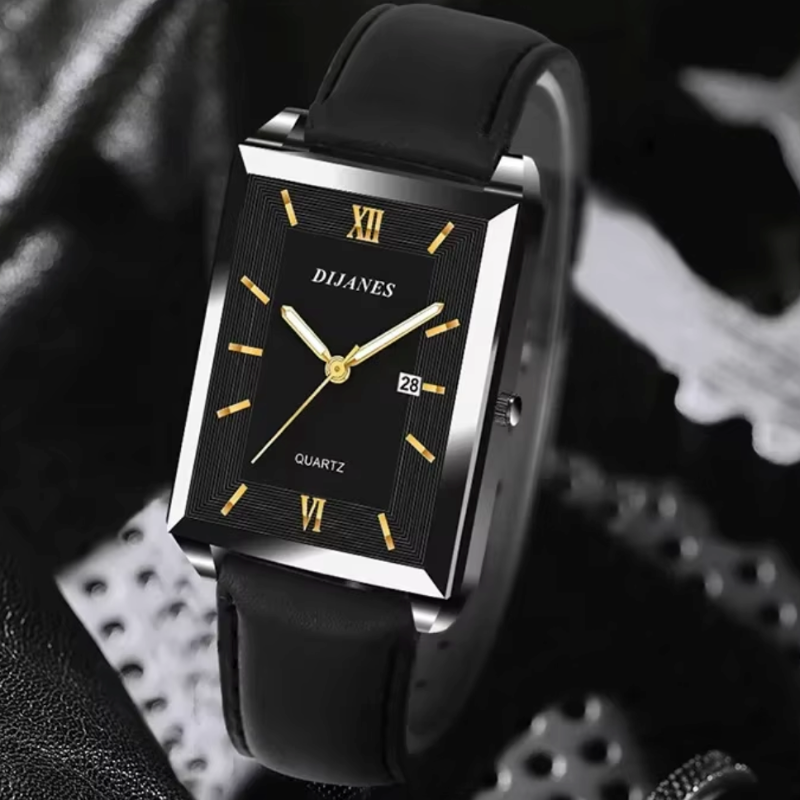 Theodore Rectangular Wrist Watch | Solid Roman Numerals Wrist Watch