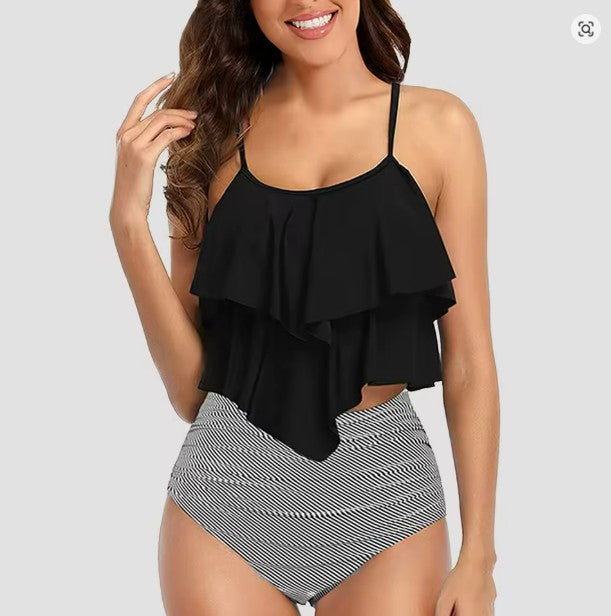 Flowy Breathable Empire Waist Tankini Set 