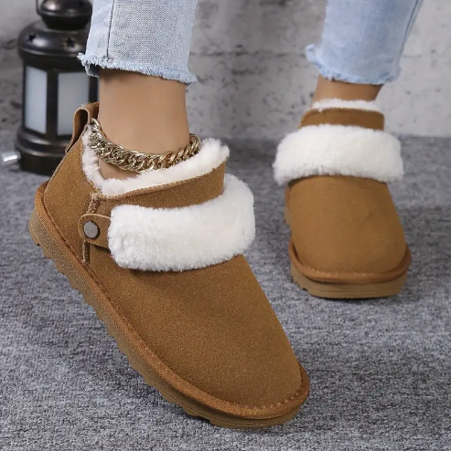 Velvet Winter Slip-on Flat Snow Boots