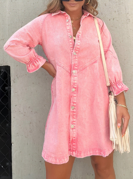 Relaxed Fit Classic Denim Shirt Dress