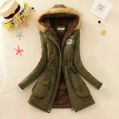 Women's padded cotton autumn winter jacket slim fit
