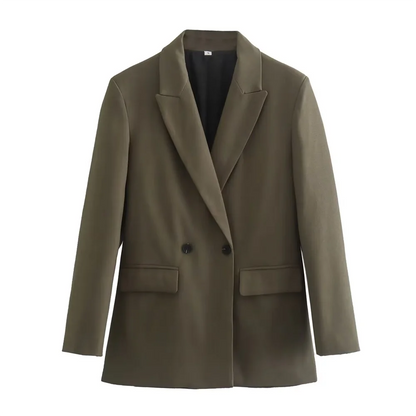 Women’s Blazer – Double-Breasted – Tailored Fit – Notch Lapel – Flap Pockets
