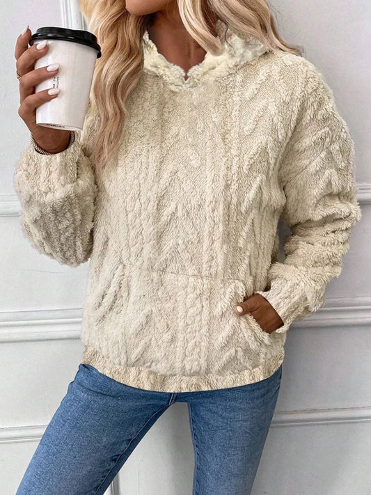 Jacquard Hooded Pullover Sweater