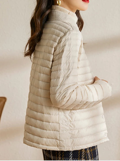 Women's lightweight autumn down  puffer jacket short coat