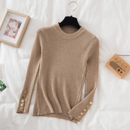 Women's knit turtleneck pullover autumn winter sweater