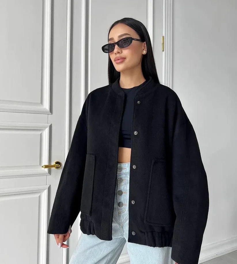 Loose bomber jacket for women