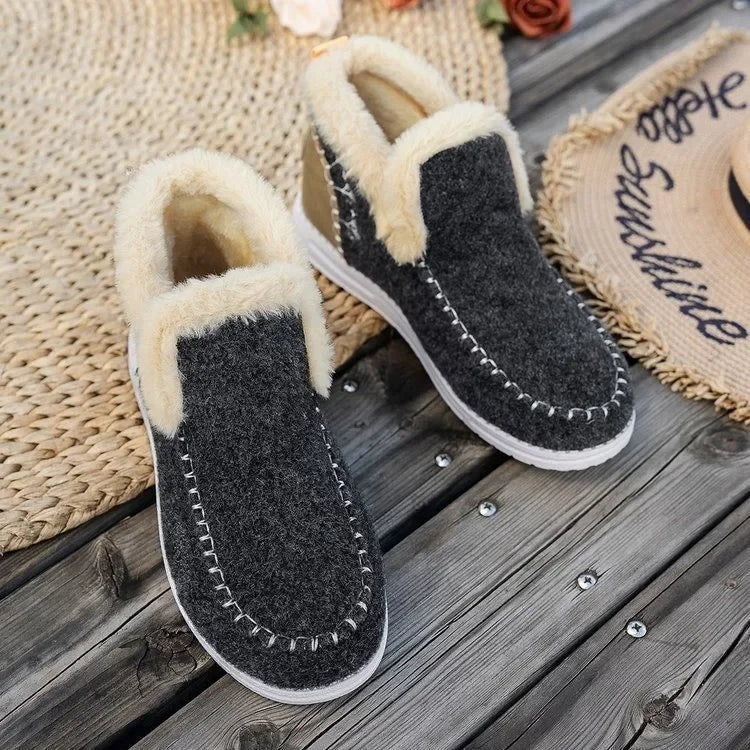 Faux Fur Lined Casual Ankle Boots 