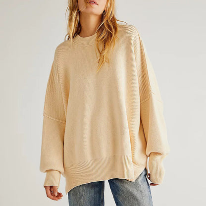 Women's oversized pullover sweater with bell sleeves