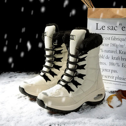 Women's winter mid-calf waterproof snow boots