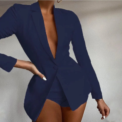 Women two piece blazer suit