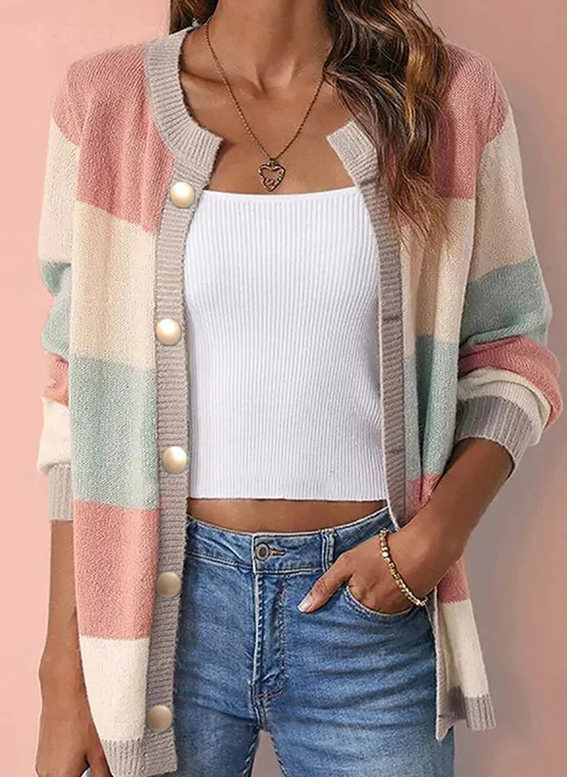 Women’s casual striped lightweight cardigan