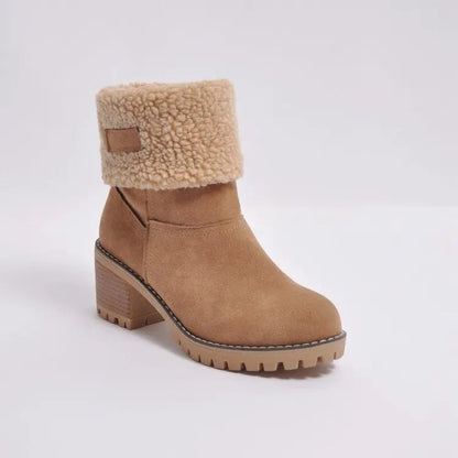 Sienna Ankle Boots | Fur Trim Block Heel Ankle Boots