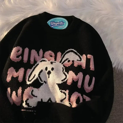 Women's trendy cute printed knitted sweater