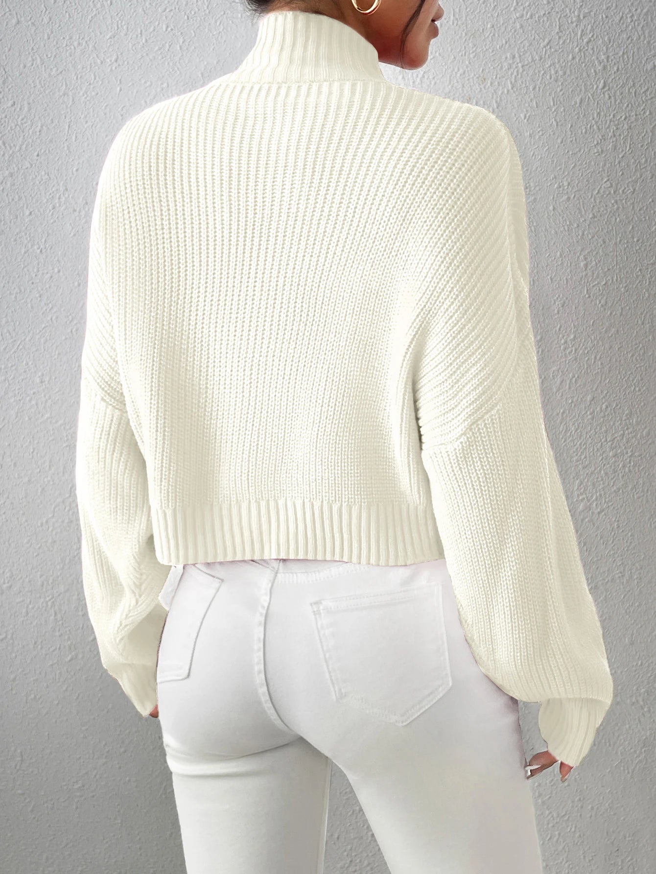 Ribbed Wool Blend Oversized Knit Sweater