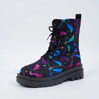 Fashionable women's casual lace-up boots