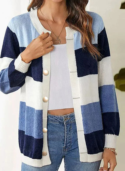 Women’s casual striped lightweight cardigan