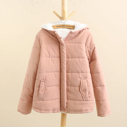Women's winter hooded fleece-padded jacket