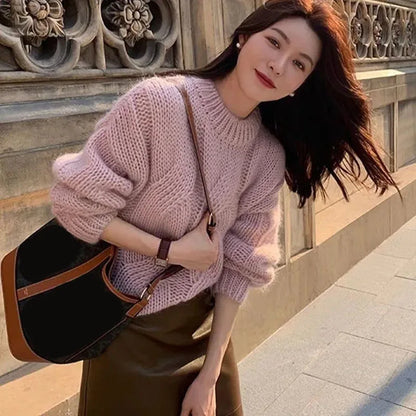 Simple casual long sleeve sweater for women
